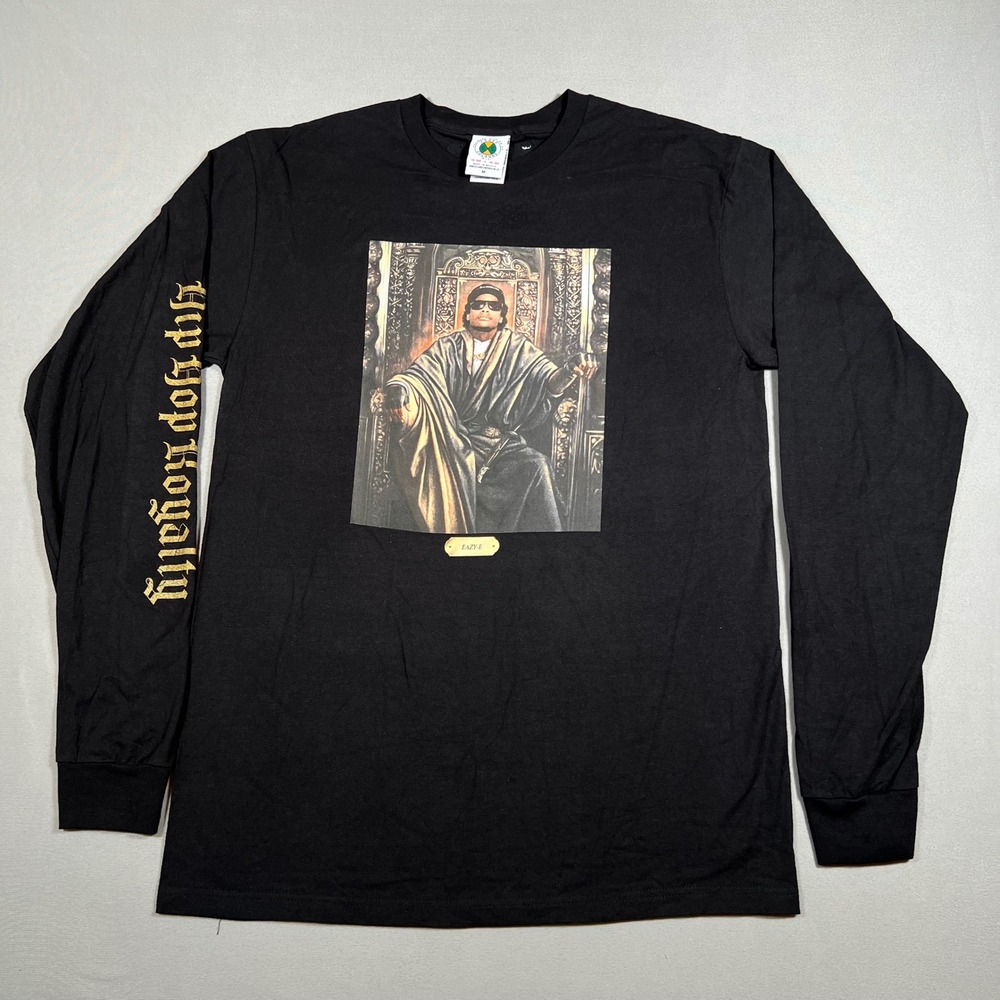 Cross Colours Eazy-E Hip Hop Royalty Long Sleeve T-Shirt Black Mens Size M